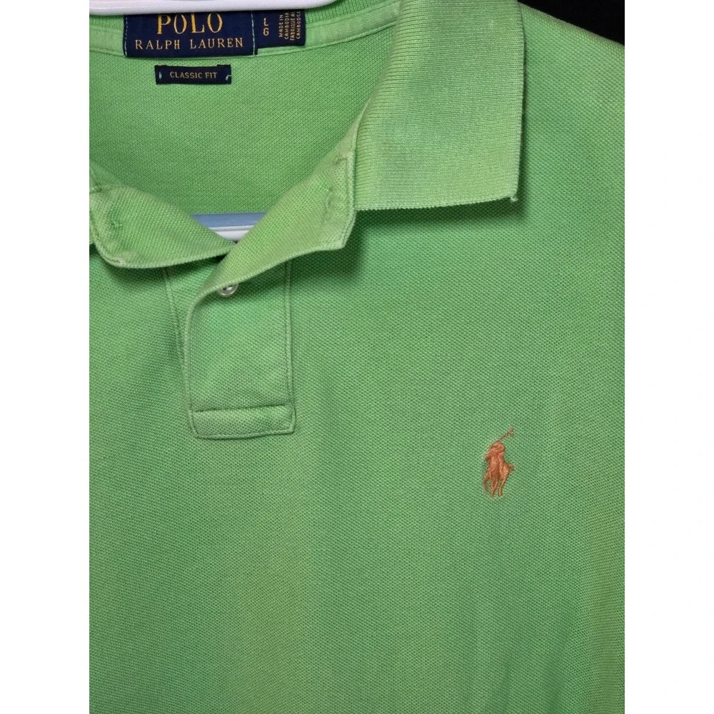 Polo Ralph Lauren Men's Classic Fit Green‎ Short Sleeve Polo Shirt Size L